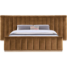 Amara Saddle Velvet Upholstered King Bed