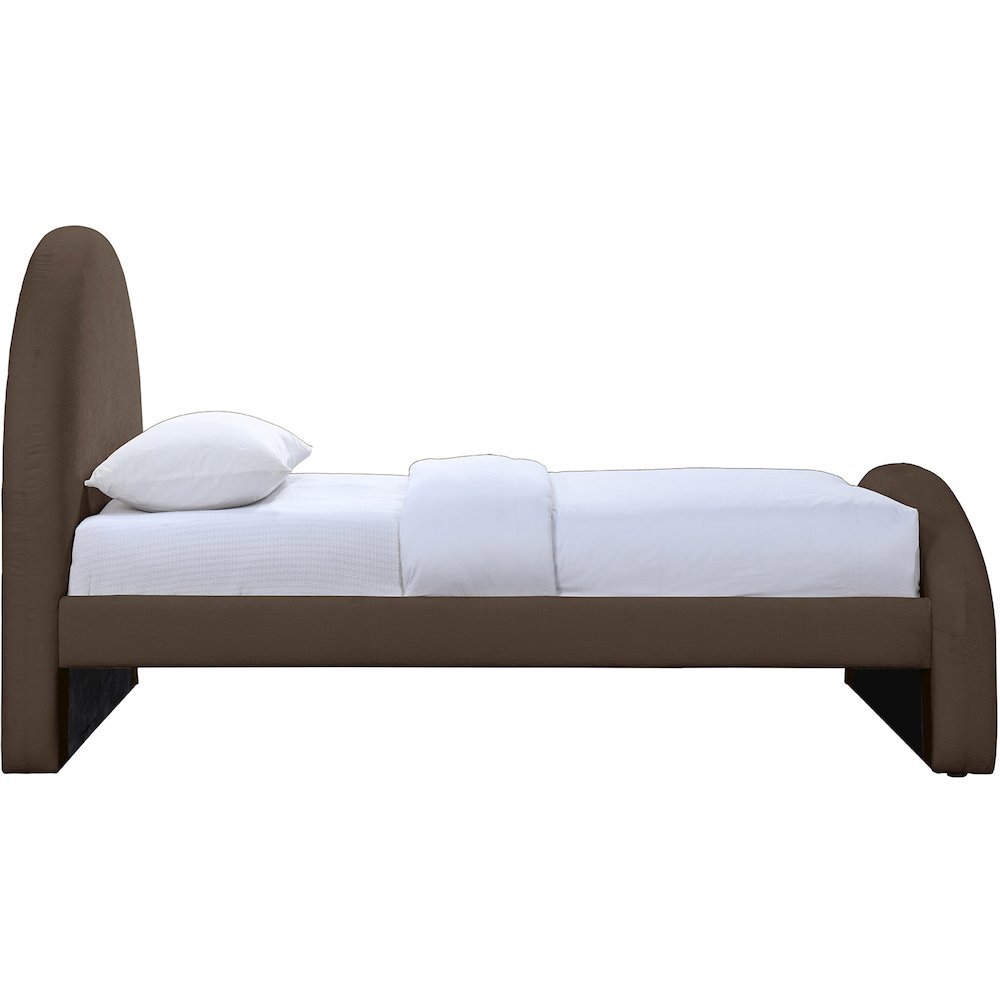 Andaz Brown Chenille Fabric Upholstered Twin Bed