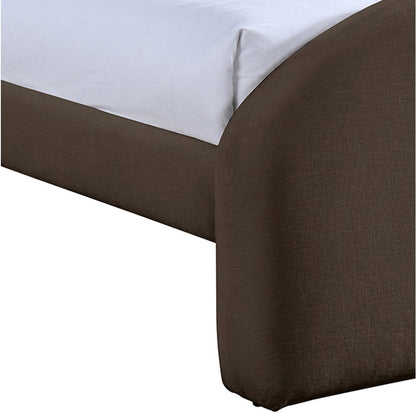 Andaz Brown Chenille Fabric Upholstered Twin Bed