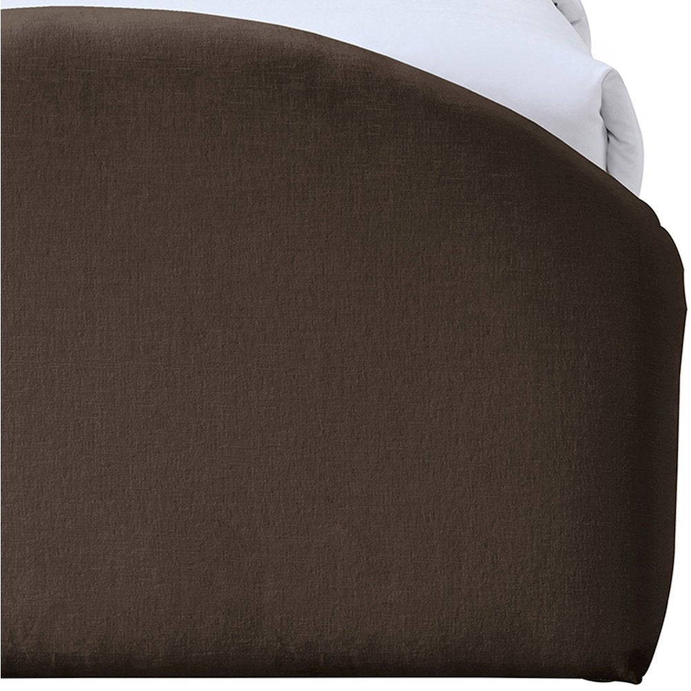 Andaz Brown Chenille Fabric Upholstered Twin Bed