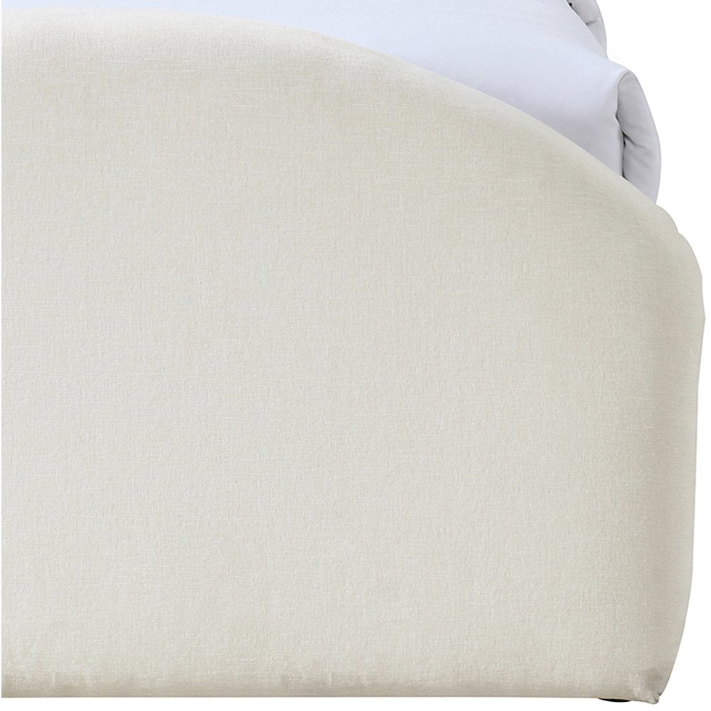 Andaz Cream Chenille Fabric Upholstered Twin Bed