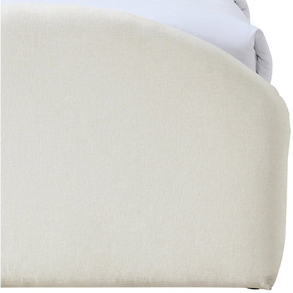 Andaz Cream Chenille Fabric Upholstered Twin Bed