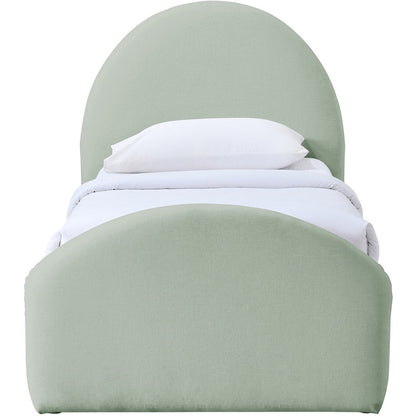 Andaz Mint Chenille Fabric Upholstered Twin Trundle Bed