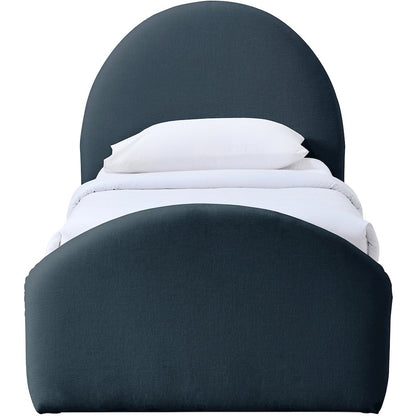 Andaz Navy Chenille Fabric Upholstered Twin Bed