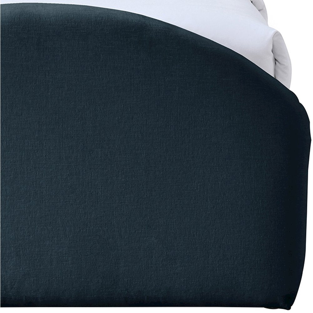 Andaz Navy Chenille Fabric Upholstered Twin Bed