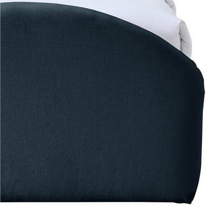 Andaz Navy Chenille Fabric Upholstered Twin Bed