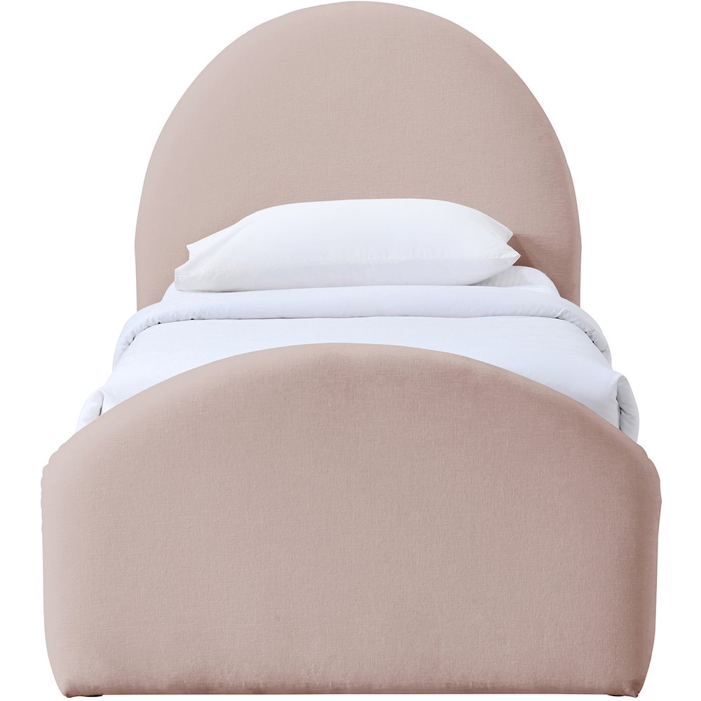 Andaz Pink Chenille Fabric Upholstered Twin Bed