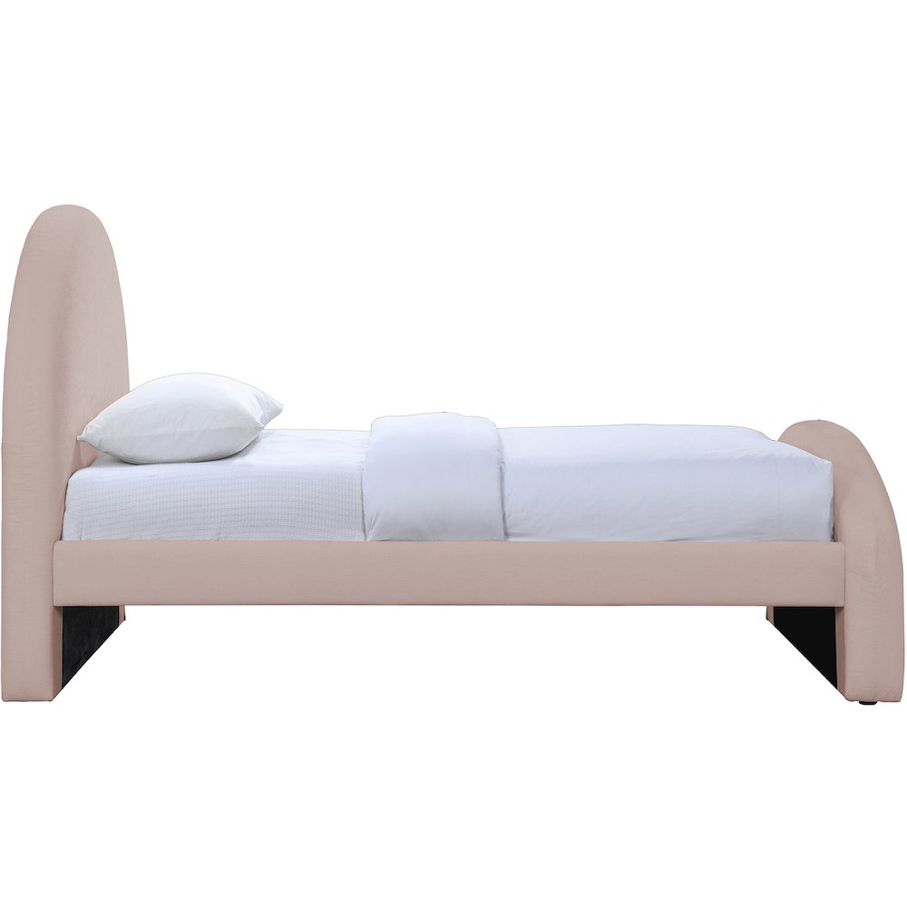 Andaz Pink Chenille Fabric Upholstered Twin Bed