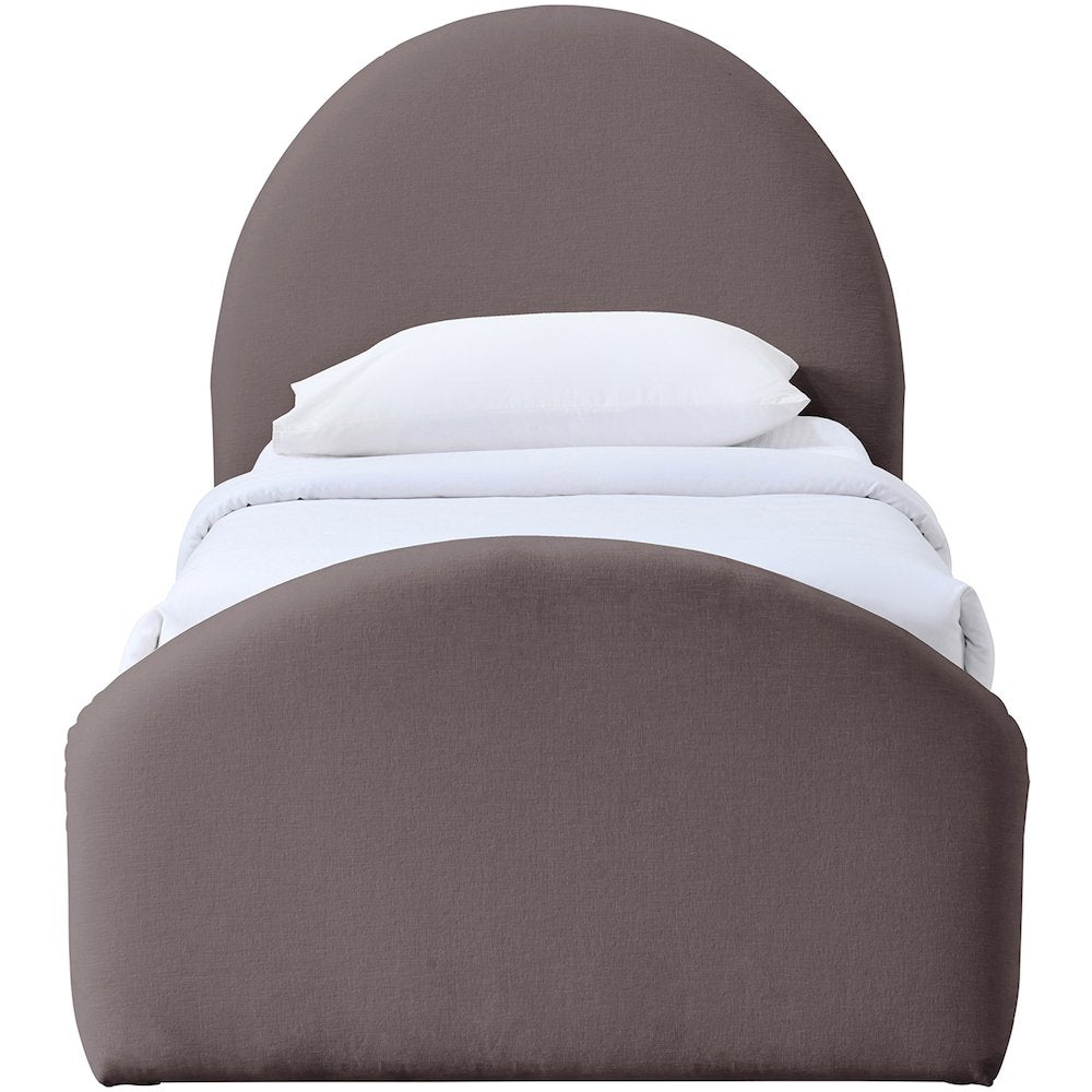 Andaz Purple Chenille Fabric Upholstered Twin Bed
