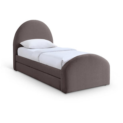 Andaz Purple Chenille Fabric Upholstered Twin Trundle Bed