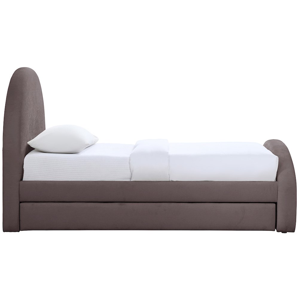 Andaz Purple Chenille Fabric Upholstered Twin Trundle Bed