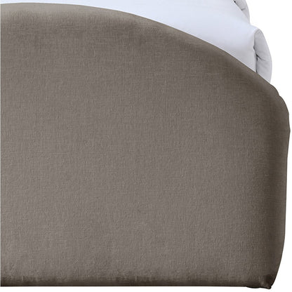 Andaz Taupe Chenille Fabric Upholstered Twin Bed