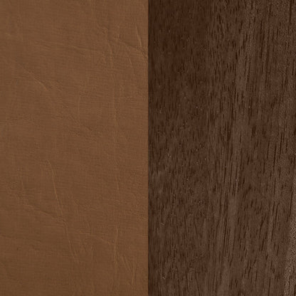 Arielle Cognac Vegan Leather Upholstered Full Bed (3 Boxes)