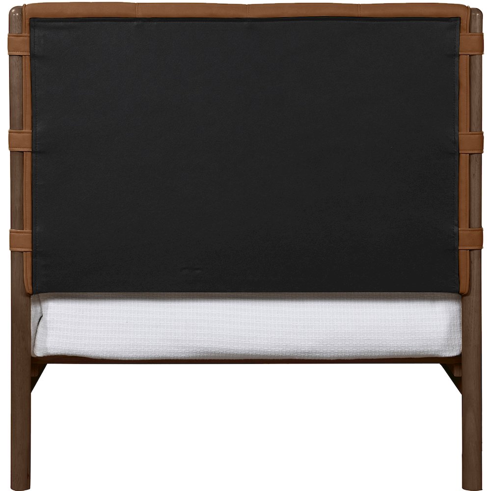 Arielle Cognac Vegan Leather Upholstered Twin Bed (3 Boxes)