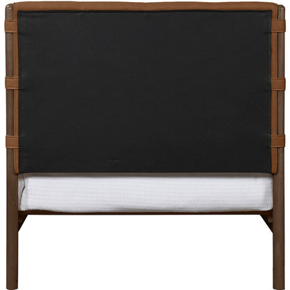 Arielle Cognac Vegan Leather Upholstered Twin Bed (3 Boxes)