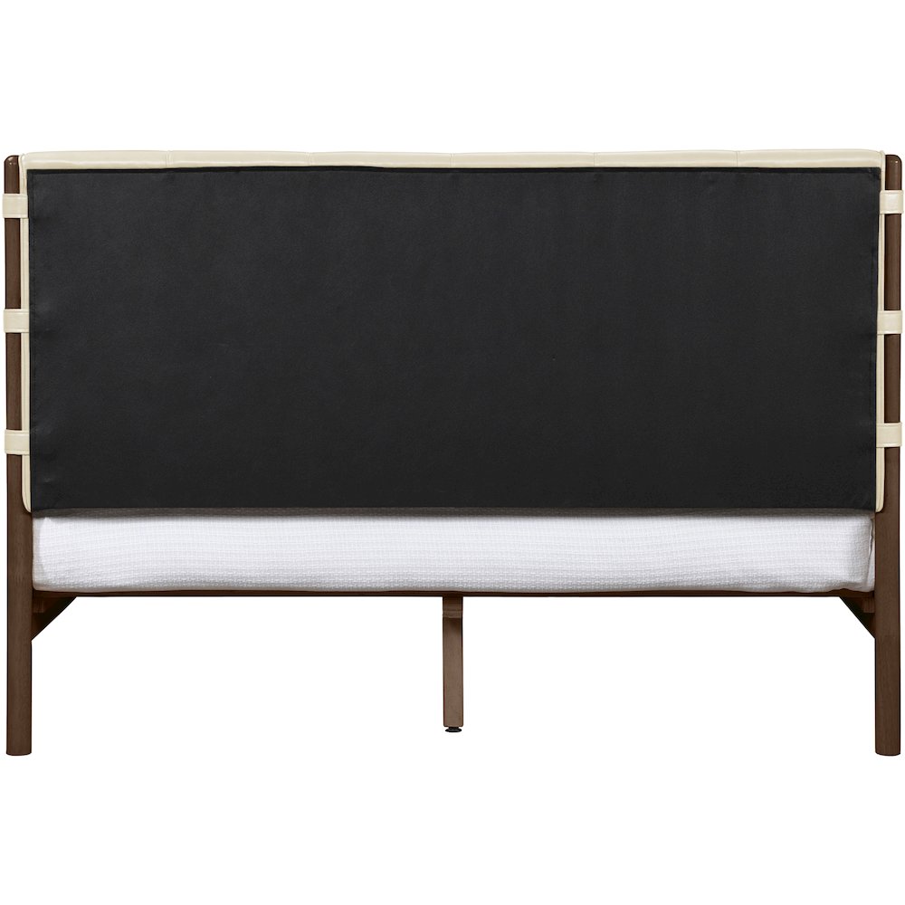 Arielle Cream Vegan Leather Upholstered Full Bed (3 Boxes)