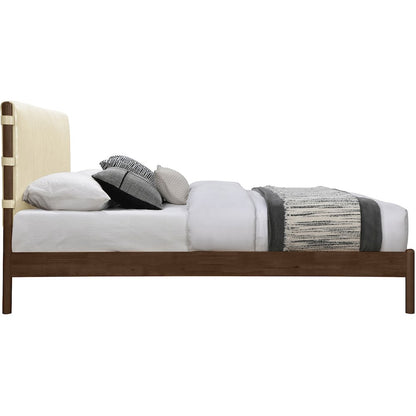Arielle Cream Vegan Leather Upholstered King Bed (3 Boxes)