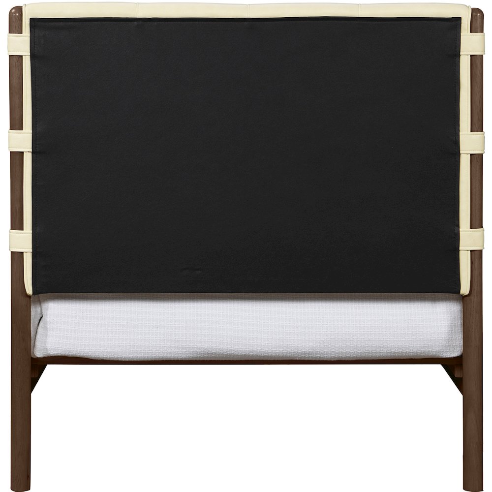 Arielle Cream Vegan Leather Upholstered Twin Bed (3 Boxes)
