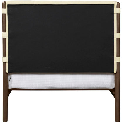 Arielle Cream Vegan Leather Upholstered Twin Bed (3 Boxes)