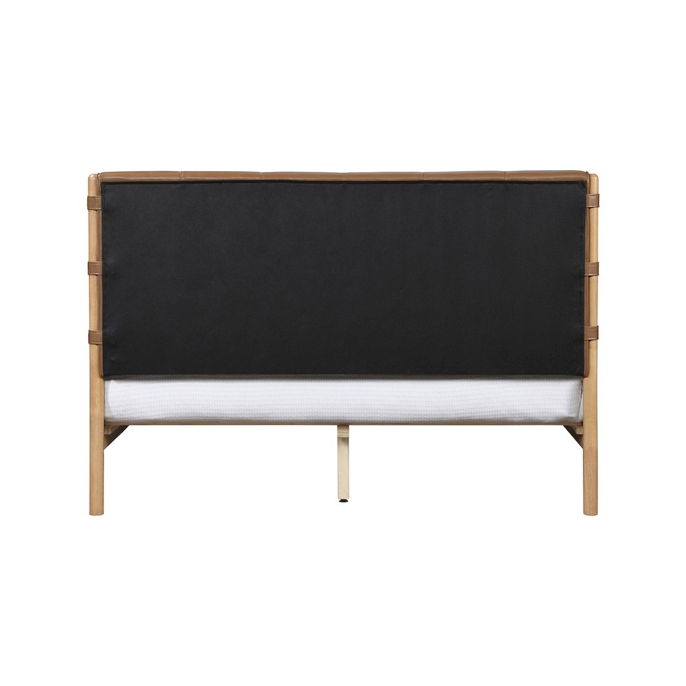 Asher Cognac Vegan Leather Queen Bed