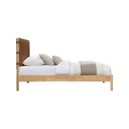 Asher Cognac Vegan Leather Twin Bed