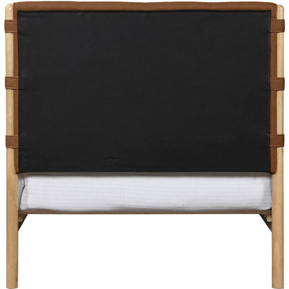 Asher Cognac Vegan Leather Twin Bed