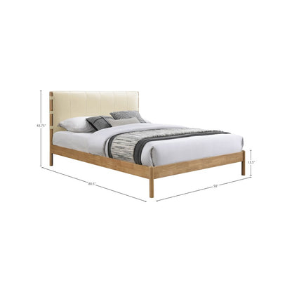Asher Cream Vegan Leather Full Bed