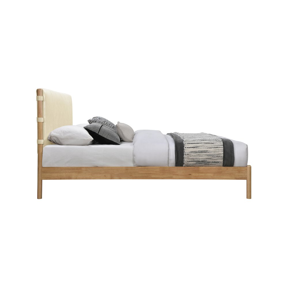 Asher Cream Vegan Leather Full Bed