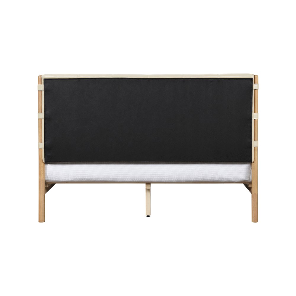 Asher Cream Vegan Leather King Bed