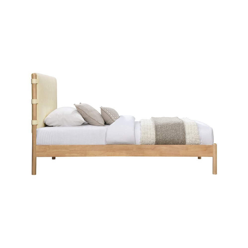 Asher Cream Vegan Leather Twin Bed