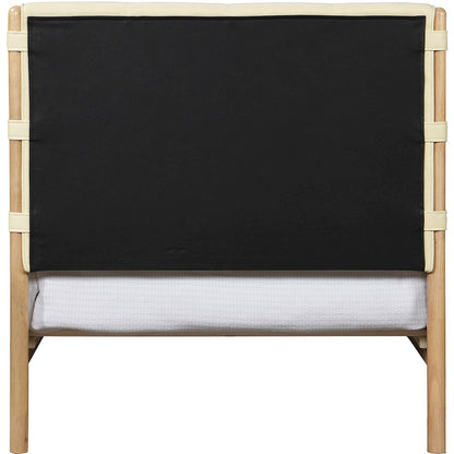Asher Cream Vegan Leather Twin Bed