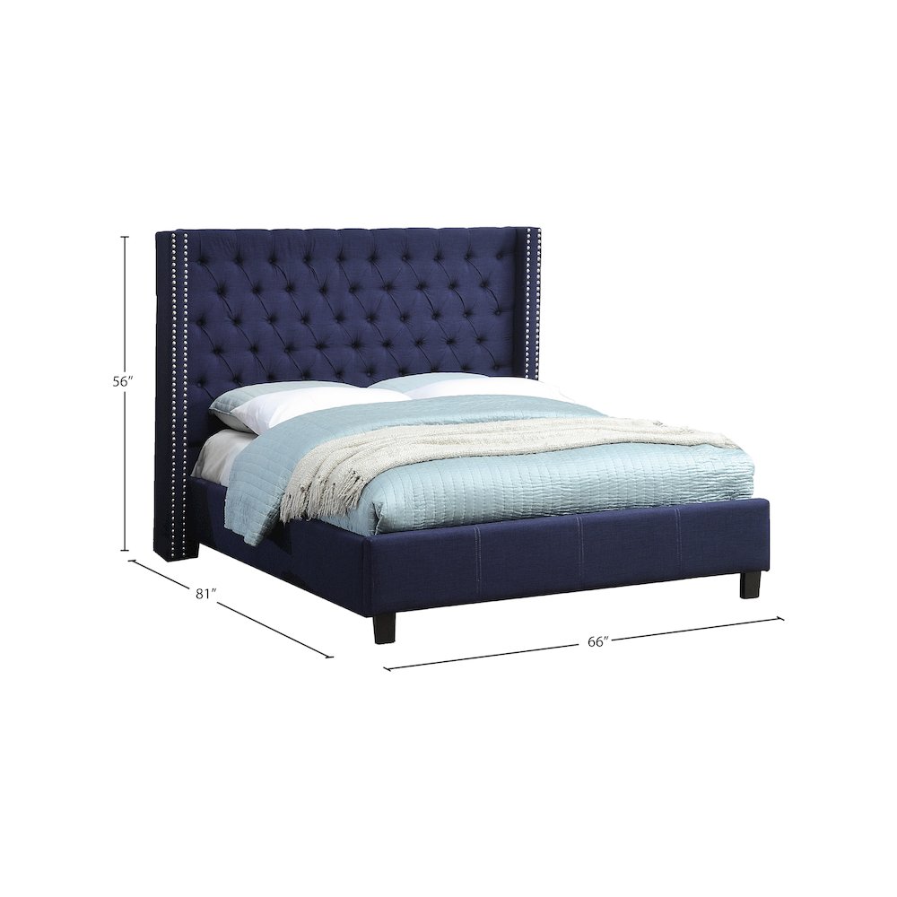 Ashton Navy Linen Textured Full Bed