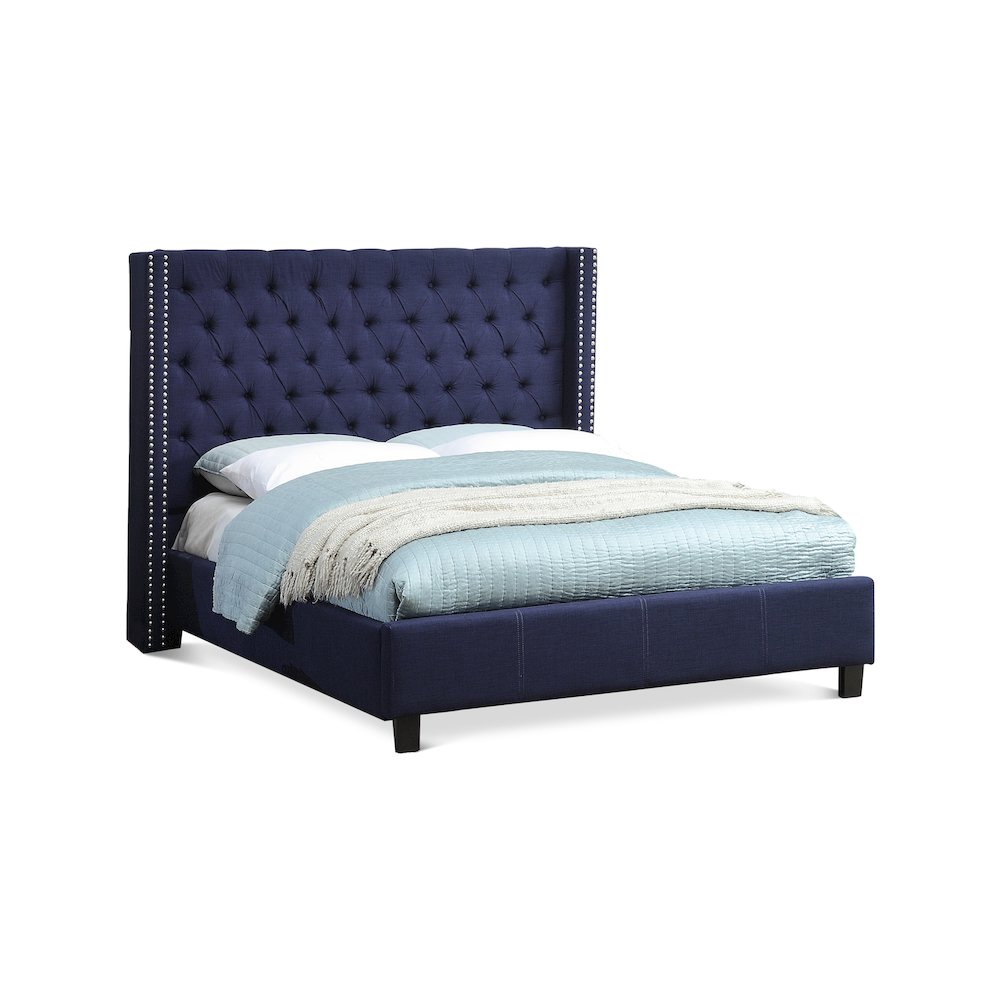 Ashton Navy Linen Textured Full Bed