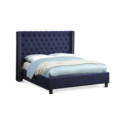 Ashton Navy Linen Textured Full Bed