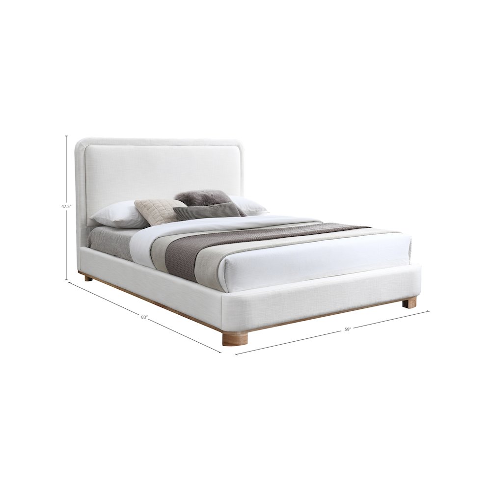 Nolita Cream Linen Textured Fabric Full Bed