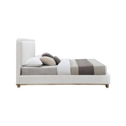 Nolita Cream Linen Textured Fabric Queen Bed