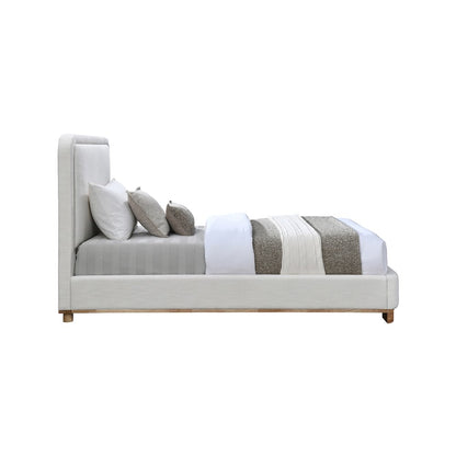 Nolita Cream Linen Textured Fabric Twin Bed