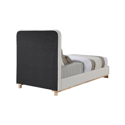 Nolita Cream Linen Textured Fabric Twin Bed