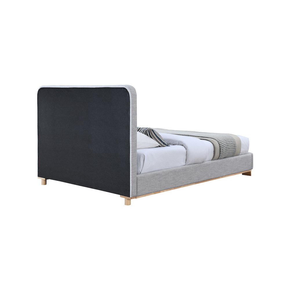 Nolita Grey Linen Textured Fabric Full Bed