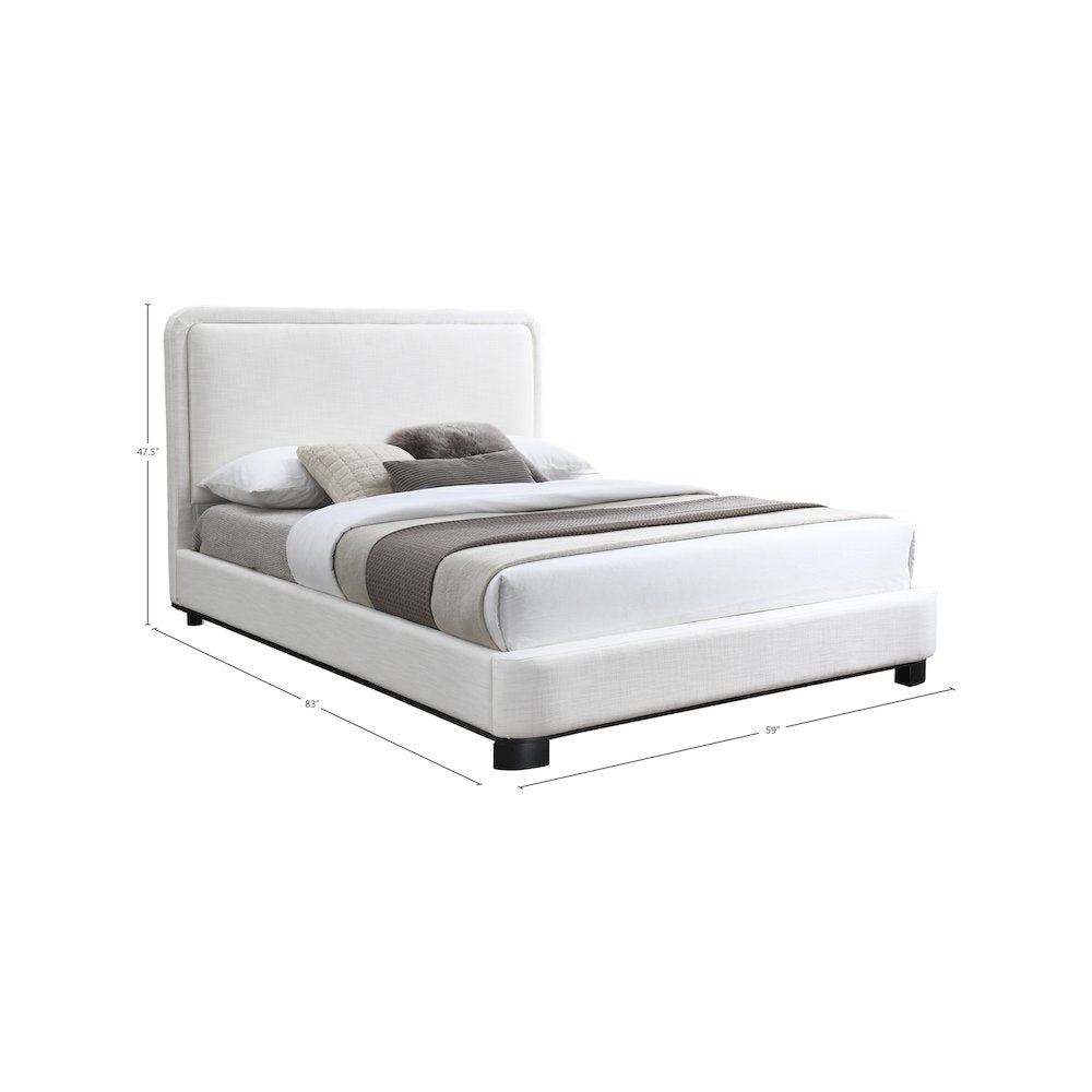 Nolita Cream Linen Textured Fabric Full Bed