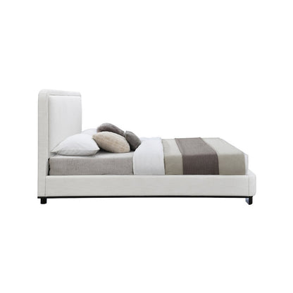 Nolita Cream Linen Textured Fabric Queen Bed