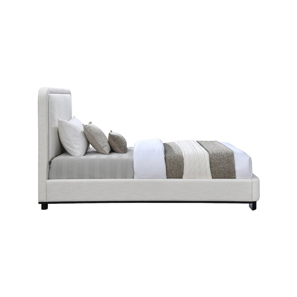 Nolita Cream Linen Textured Fabric Twin Bed