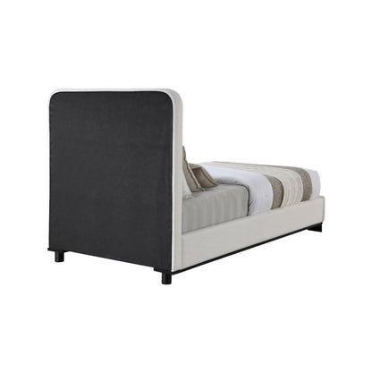 Nolita Cream Linen Textured Fabric Twin Bed