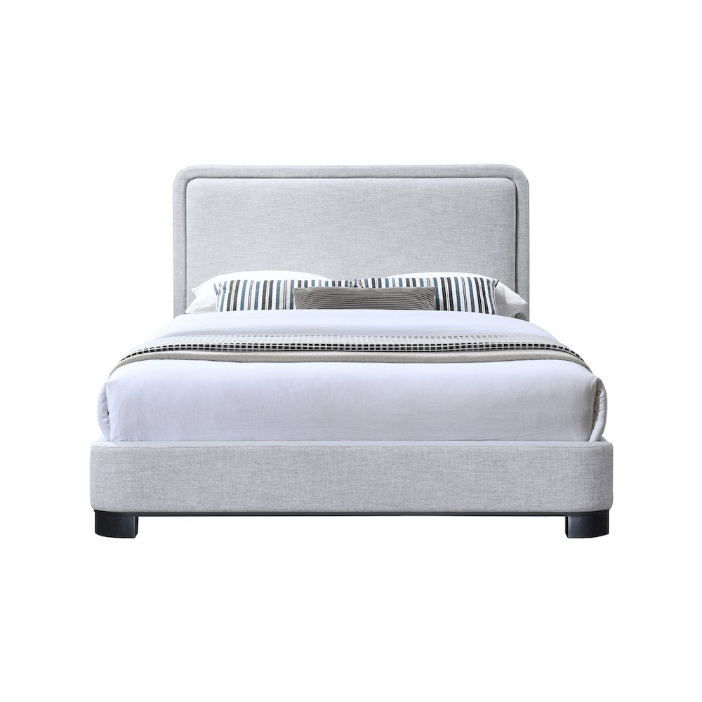 Nolita Grey Linen Textured Fabric Full Bed