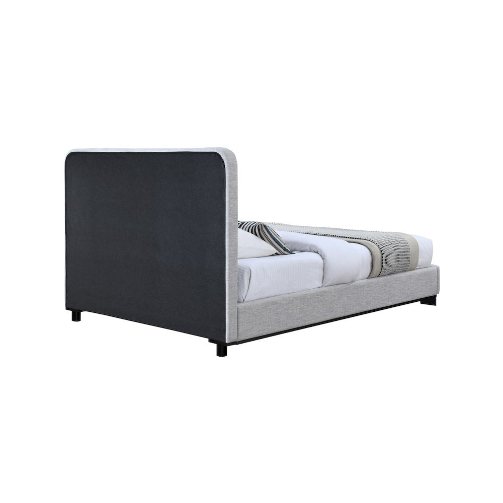 Nolita Grey Linen Textured Fabric Full Bed