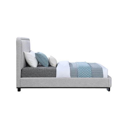 Nolita Grey Linen Textured Fabric Twin Bed