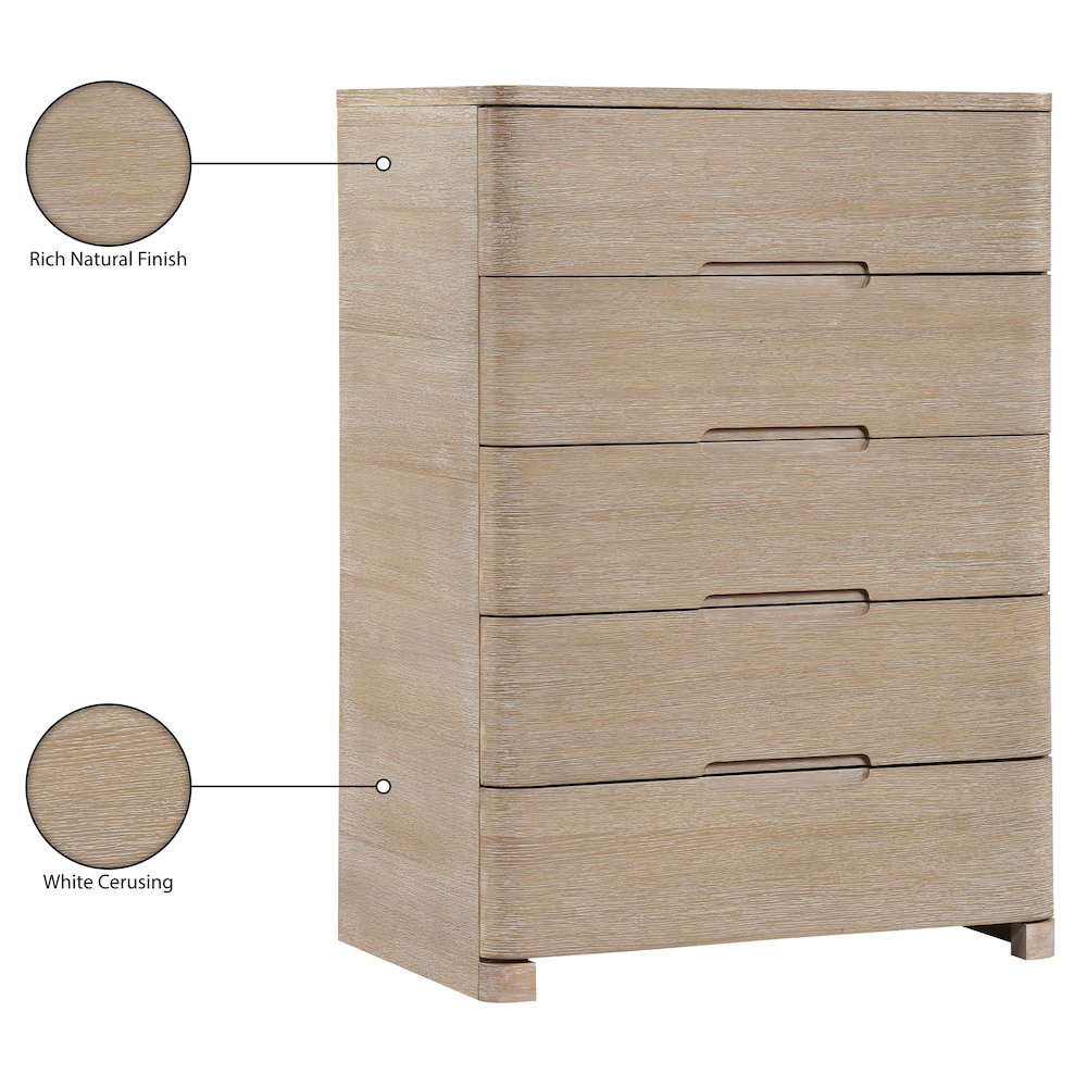 Caswell Natural Oak Veneer And Solid Wood Chest