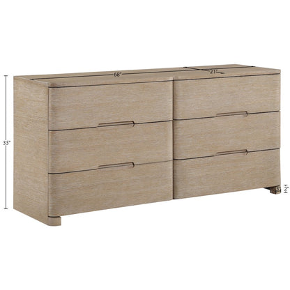 Caswell Natural Oak Veneer And Solid Wood Dresser