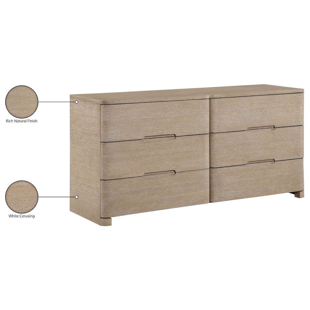 Caswell Natural Oak Veneer And Solid Wood Dresser