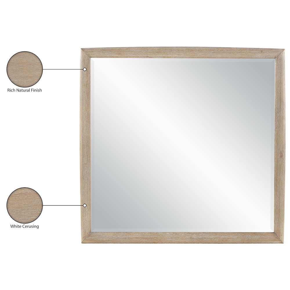 Caswell Natural Oak Veneer And Solid Wood Mirror
